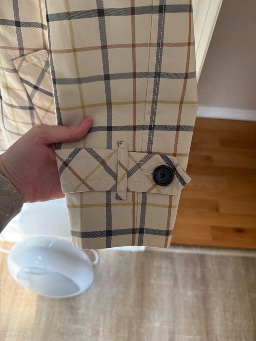 Coach F83728 Tattersall Plaid Belted Short Trench Coat - Picture 5 of 11